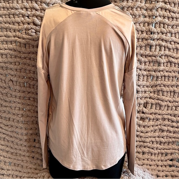 Charlies B Satin Look Jersey Knit Top Truffle Color Size Small NWT - Picture 8 of 16